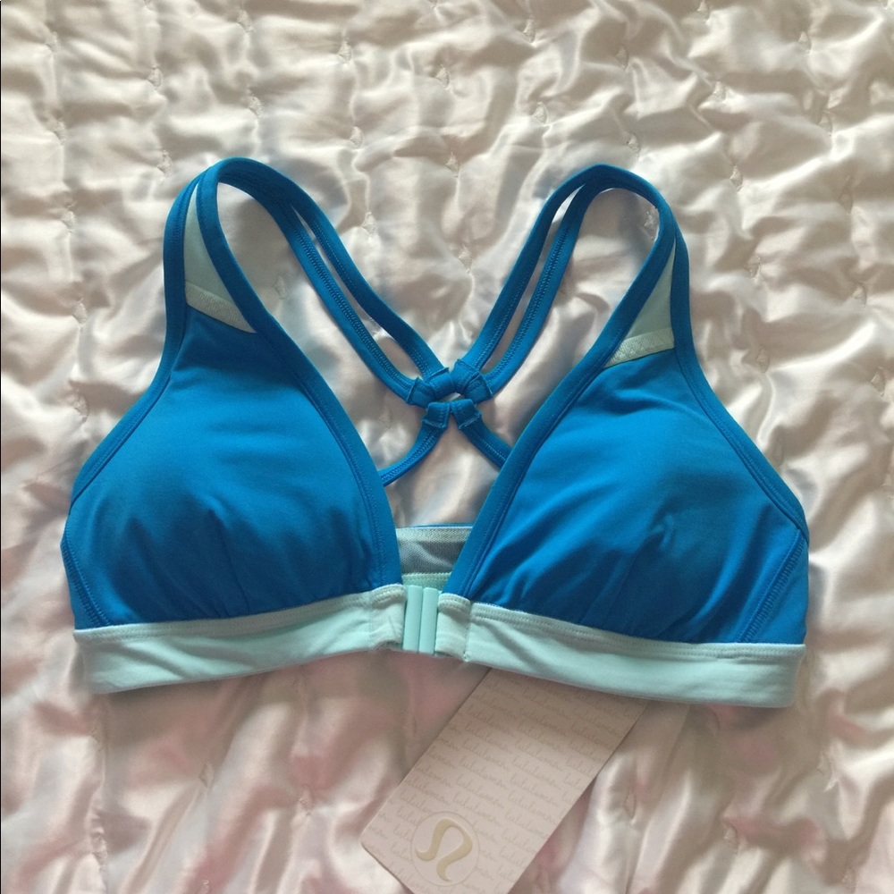 Lululemon Heat it Up Bra, 6, NWT, blue/aquamarine